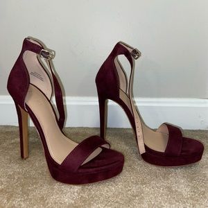 5.5 inch maroon heels